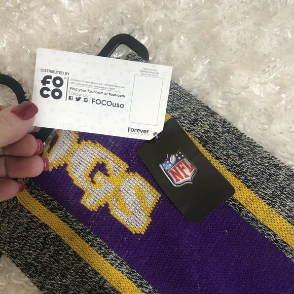 Minnesota Vikings Gray Scarf Knit Winter Neck - Picture 4 of 4